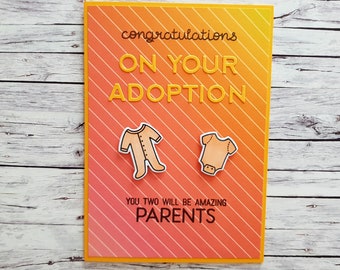 Baby Girl Adoption Card for New Parents Adopted Baby Card Adoption Shower Gifts for Adoption, Handmade Folded Note Card with Envelope A6