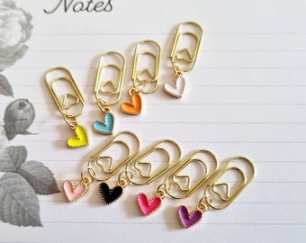 Lot De 100 Trombones En Forme De Cœur Doré - 2 Cm, Métal, Boîte Transparente, Pour Bureau Ou école - 10