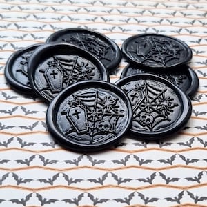 Spooky Halloween Wax Seals - Handgemaakte, zelfklevende zegels voor uitnodigingen en doe-het-zelf-projecten