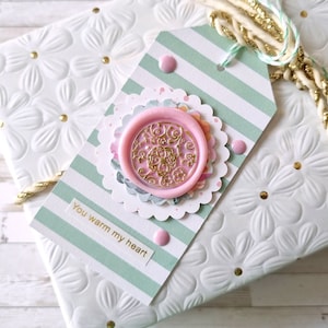 Geschenkanhänger mit Wachssiegel, Journaling Zubehör, Embellishment BuJo