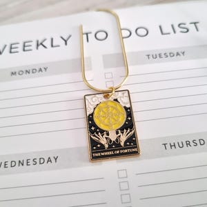 Mystieke Paperclip Tarot Card Rad van Fortuin - Rad van het lot, grote bladwijzerclip