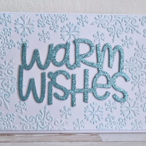 Cartolina di Natale fatta a mano con fiocchi di neve in rilievo con glitter, A6 con busta