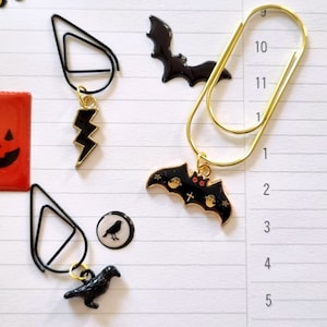 Halloween Paperclip Set Bat Raven Lightning