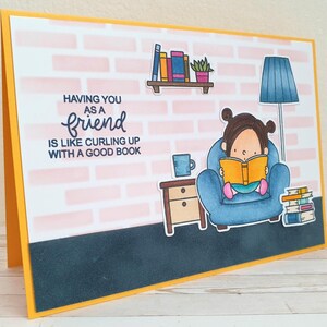 Carte d'amitié faite main pour les amoureux des livres – Carte de vœux A6 avec enveloppe