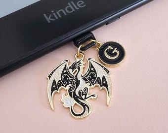 Dragon Kindle Charm USB-C Dust Plug | Fantasy Personalized Charm | Gift for Book Lovers & Dragon Fans