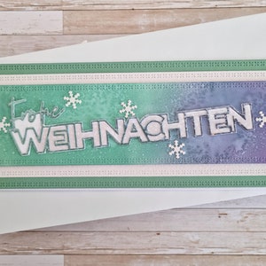 Biglietto di Natale fatto a mano, biglietto pieghevole dalla linea sottile, colorato a mano con busta olografica