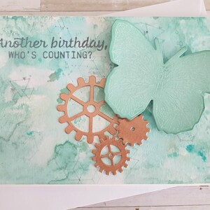 Biglietto d'auguri fatto a mano, biglietto pieghevole colorato a mano con busta A6