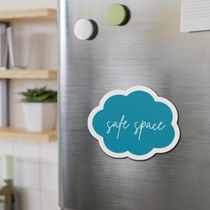 Blue Die-Cut Magnets: LGBTQA+ Safe Space Magnet, Blue Fridge Magnet, Gay Pride Decor, Supportive LGBTQ Kitchen Accessories, LGBT Rights