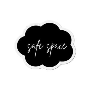 Die-Cut Magnets: LGBTQA+ Safe Space Magnet, Black Fridge Magnet, Gay Pride Decor, Supportive LGBTQ Kitchen Accessories, LGBT Rights