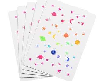 Playing Cards, Rainbow Celestial Poker Deck for Pride Month, LGBT Rainbow Cards, Comet Moon Star Design, LGBTQ Pride Playing Cards,