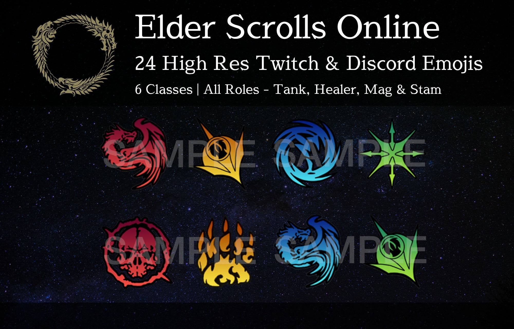 Elder Scrolls Online Twitch & Discord 24 Class Roles Etsy