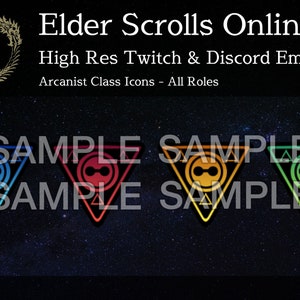 The Elder Scrolls Online | Arcanist Class All Roles Emojis Pack Discord Twitch Icons Tank DPS Healer