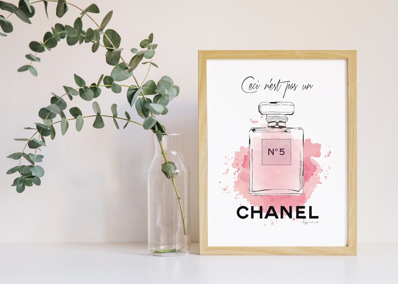Affiche n5 à imprimer créatrice Chanel poster originale | Etsy