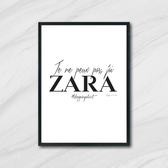 Cartel listo para imprimir compras Zara póster original | Etsy México