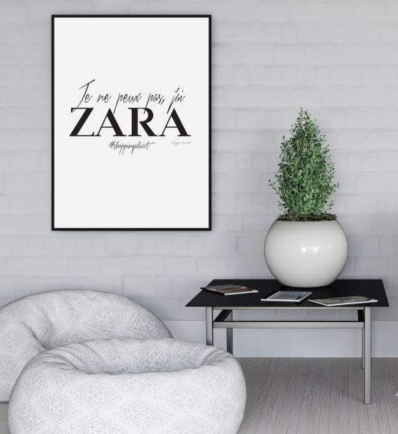 Cartel Listo Para Imprimir Compras Zara Poster Original Etsy