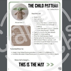 Life-Sized Crochet THE CHILD Pattern Digital Download image 2