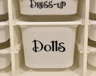 Custom Trofast Toy Bin Labels, Playroom Organization