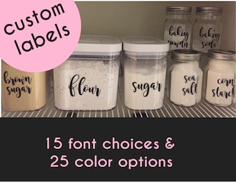 Custom Pantry Labels, Kitchen Canister and Container Organization