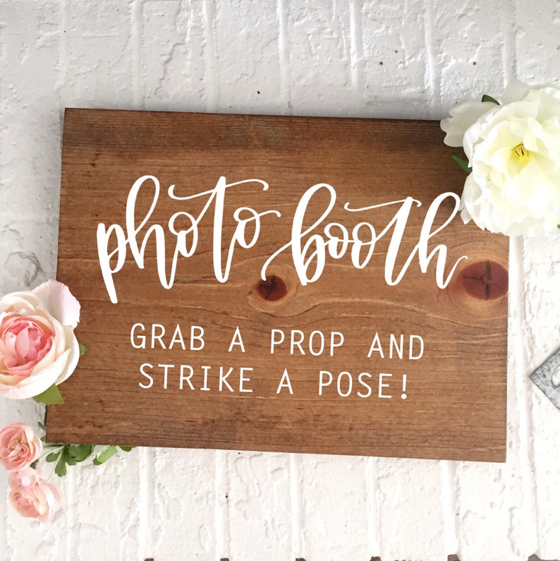 Photo Booth Wedding Sign Wood Sign Wooden Wedding Signage Wedding Guestbook Sign Rustic Wedding Barn Wedding Hand Lettered Sign Photobooth