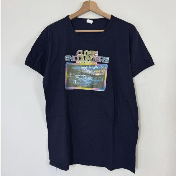 Vintage 70's Close Encounters Movie Promo Black Tee Shirt - Large