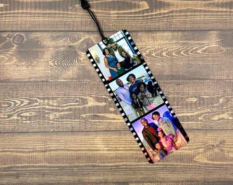 Marcapáginas de fotos personalizado con tira de película / Personalizar / Marcapáginas de metal / Día del Padre / Regalo para él / Día de la Madre / Regalo para ella / Regalo para amantes de los libros
