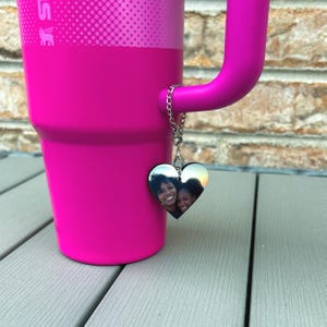 Custom Photo Tumbler Charm | Personalized | Water Bottle Charm | Cup Charm | Stanley Handle Charm | Stanley Accessory | Cup Charm Bracelet