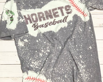 Custom Bleached Baseball Tee: Heather Storm Spirit Shirt