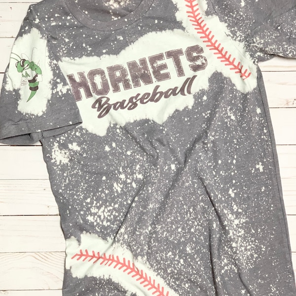 Custom Bleached baseball tee, customizable, baseball, bleached tee, gift for baseball fan, spirit shirt, baseball mom, spirit tee, school