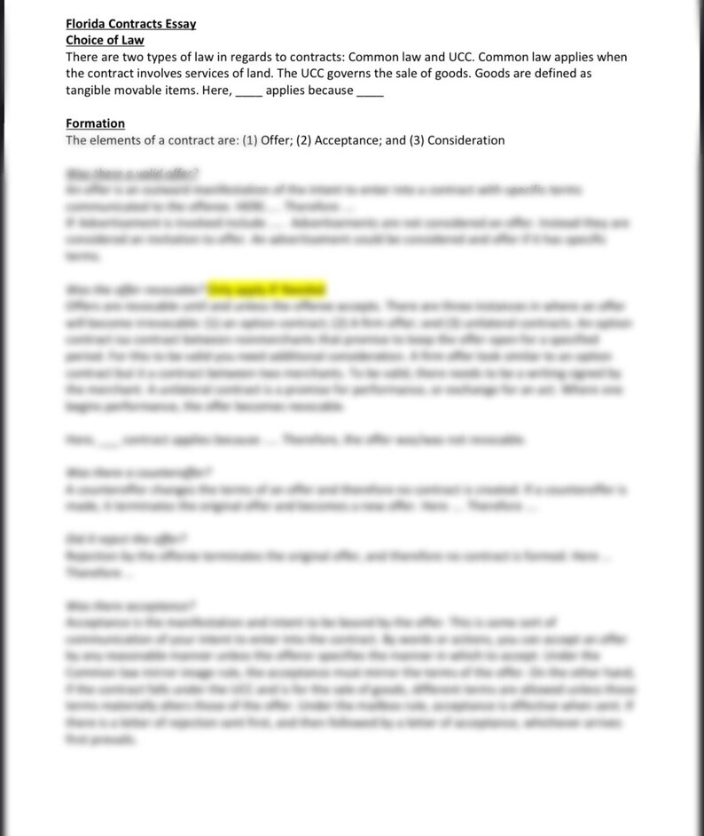 FL Bar Exam Full Essay Templates Etsy FL Bar Exam Full Essay Templates Etsy