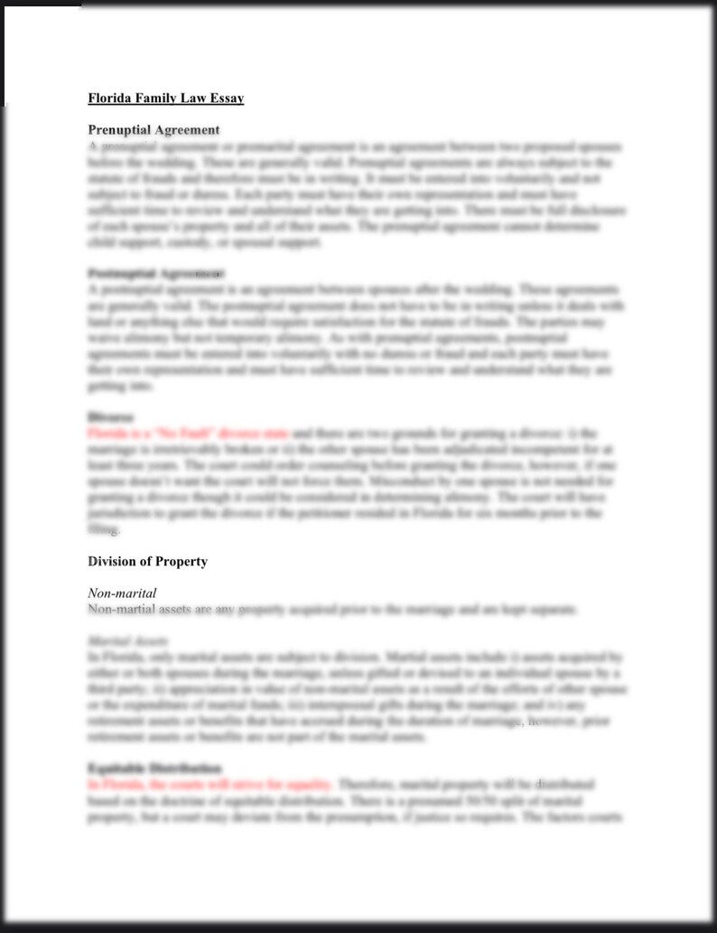 FL Bar Exam Full Essay Templates Etsy
