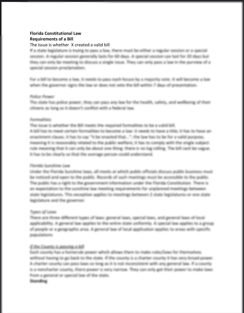 FL Bar Exam Full Essay Templates Etsy