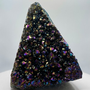 SOLD! Titanium Aura Amethyst Crystal Geode * EXLG  Multi Terminated Point Crystal Cluster Beauty *