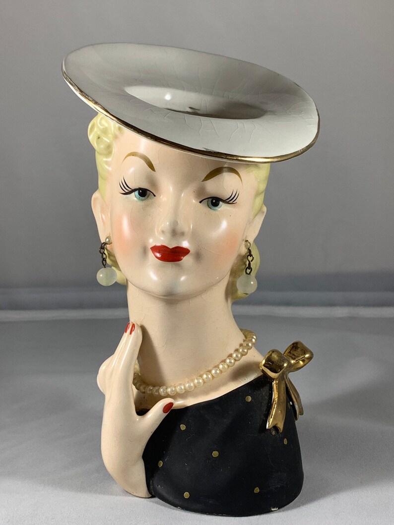Lady Head Vase Vintage Napco C2637C Sophisticated 7 Etsy