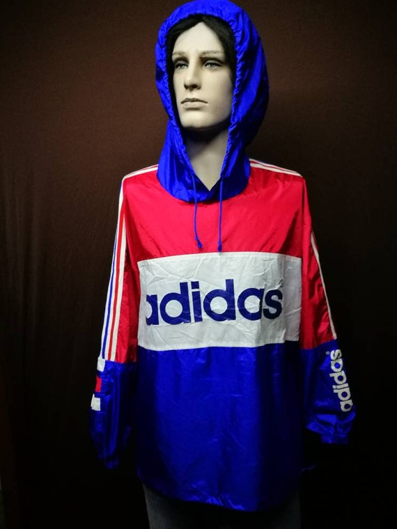 red white and blue adidas windbreaker