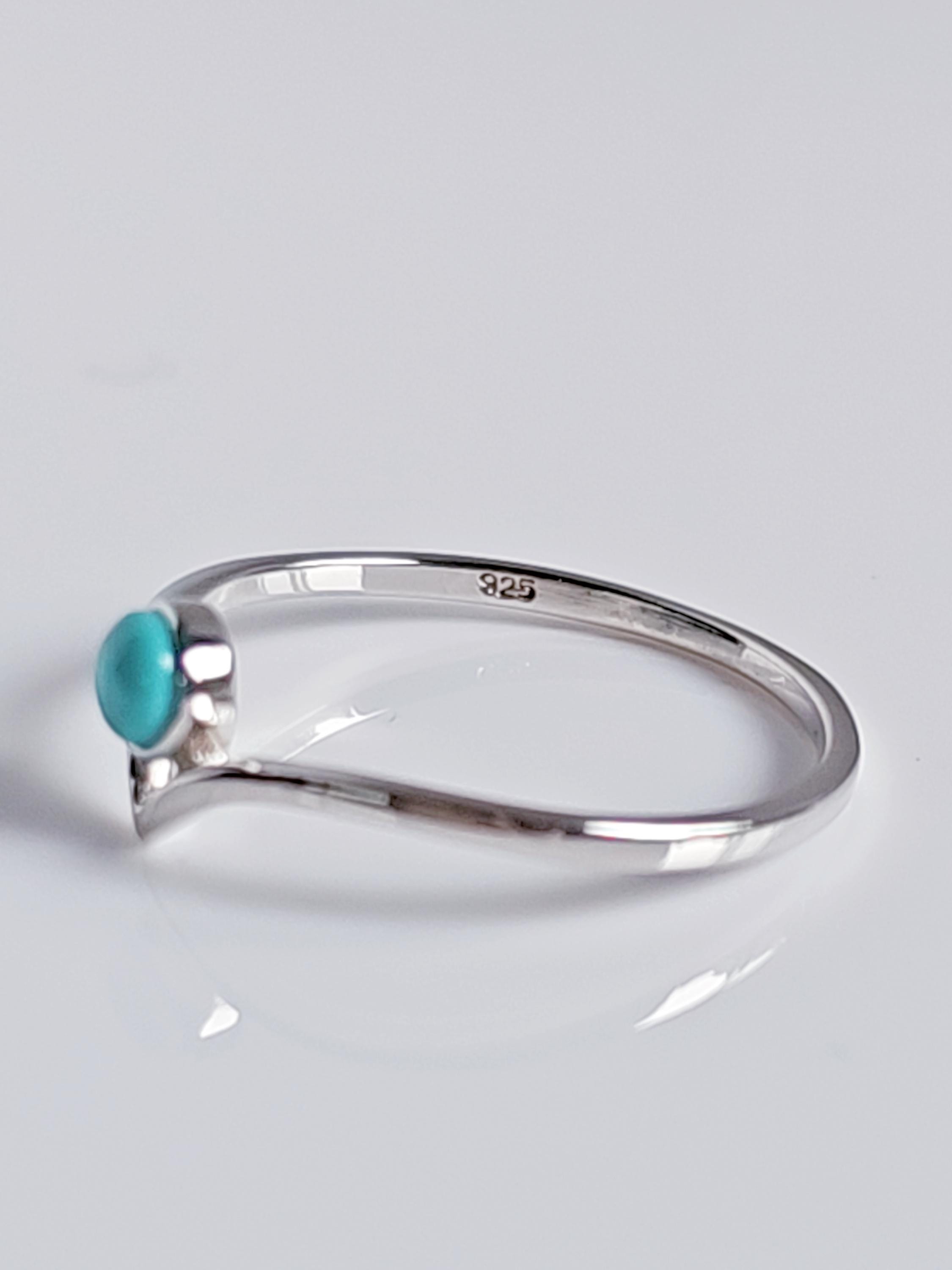 Anello Chevron In Argento Sterling Con Turchese: Anello Boho Per - Foto 5