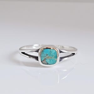 Sterling Silver Dainty Turquoise Ring, Minimalist Ring for Women, Stack Ring, Pointer Ring, Anniversary Ring, 925 Stamped Ring, Gift for Her