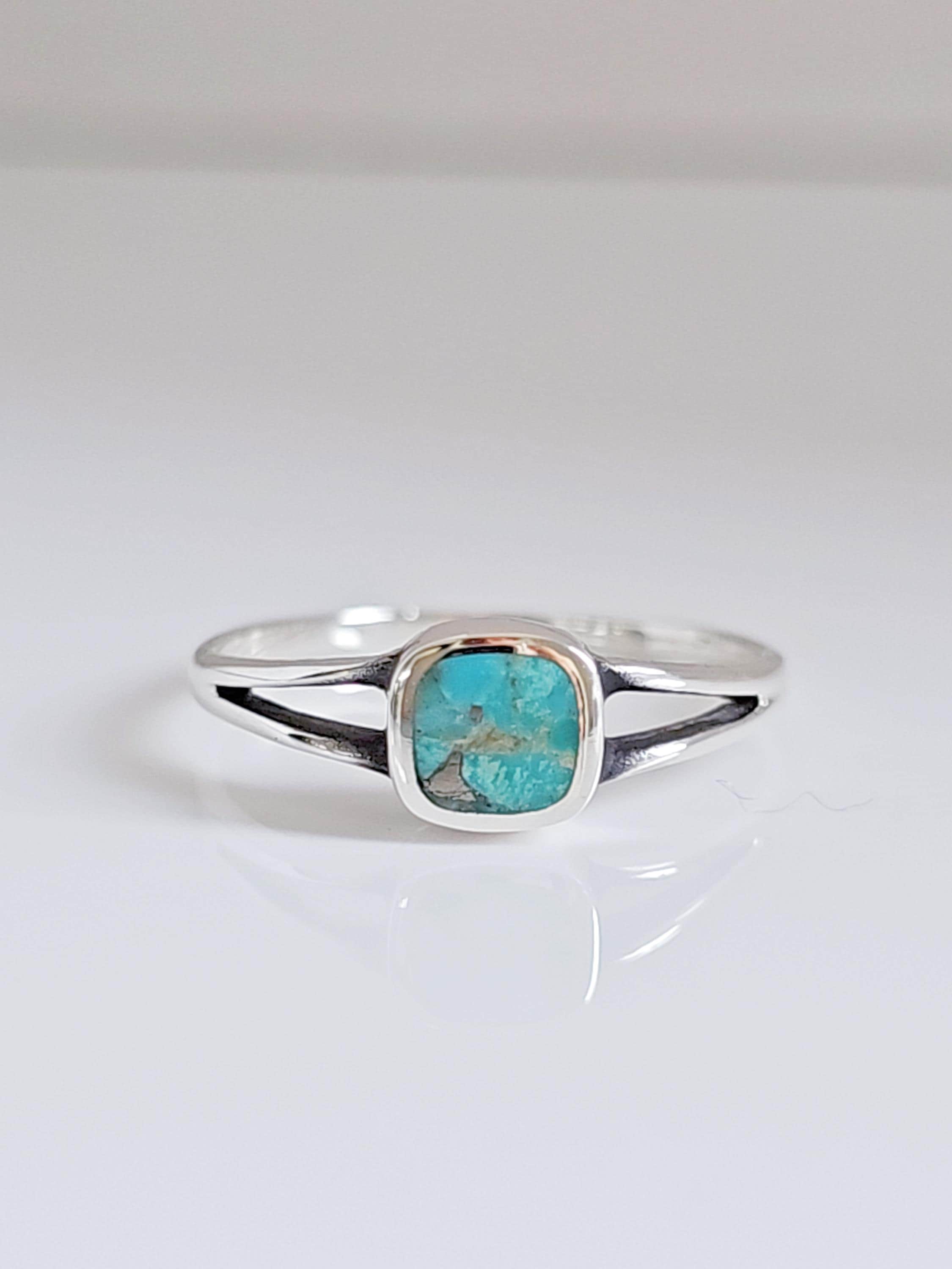 Sterling Silver Dainty Turquoise Ring, Minimalist Ring for Women, Stack Ring, Pointer Ring, Anniversary Ring, 925 Stamped Ring, Gift for Her