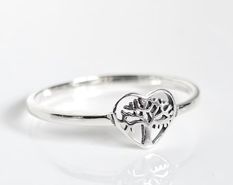 Anello Albero della Vita in argento sterling, gioiello Albero della Vita in argento 925, regalo per donna, delicato Albero della Vita