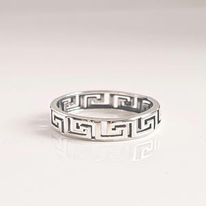Bague aztèque en argent sterling, anneau hautement poli, anneau de pouce, anneau pointeur pour femme, alliance, estampé 925