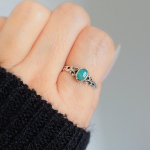 Sterling Silver Turquoise Ring, Minimalist Ring for Women, Stack Ring, Turquoise Pointer Ring, Natural Stone Ring, Anniversary Ring