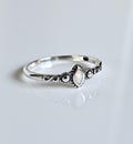 925 Sterling Silver White Opal Ring, Dainty Stackable Ring, Minimalist Stone Jewelry – Hypoallergenic Delicate Ring – Tiny Opal Gift for Her