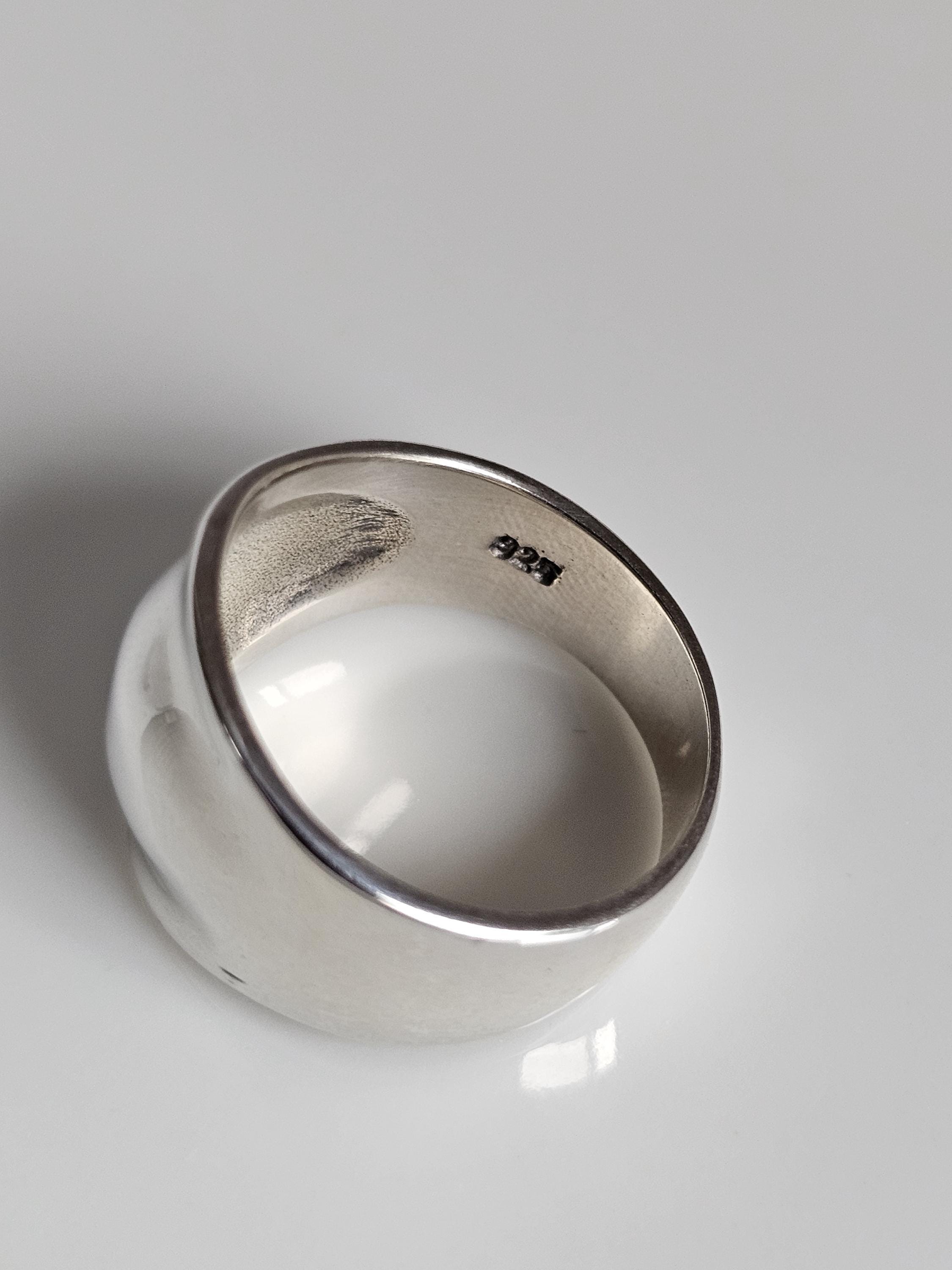 Anello In Argento Massiccio 925 Ampio Anello In Argento Ampio - Foto 6