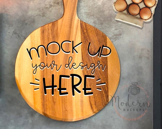 Wood Cutting Board Mockup Farmhouse Style Mockup
