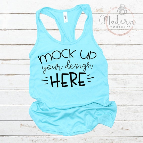 Mock Up Next Level 1533 Tahiti Blue Ladies Racerback