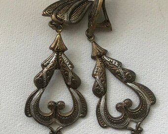 Art Deco Etched Metal ClipOns