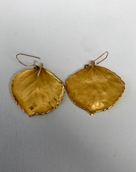 Gold Aspen Leaf Brooch Vintage Jewelry Gift Under 10 Gingerslittle Gold Leaf Scarf pin High Fashion Hipster Modernistic style