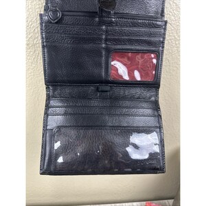 Brighton Central Park Black Crossbody Bag With Organizer Suede Black Trim EUC image 6