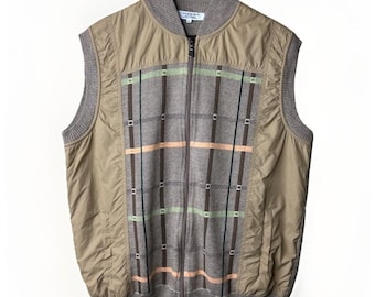 Gilet Ruggeri Abbliamentd da uomo con zip, taglia 56, stile preppy old money con tasche