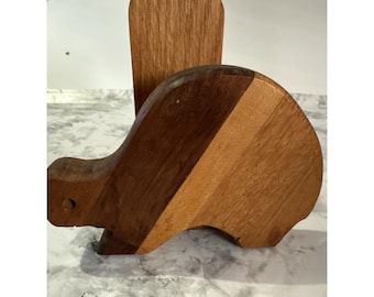 Schildkröte Serviettenhalter Holz Hand geschnitzt MCM Vintage Decor