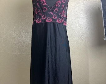 Whimsigoth Lace Chemise Slip Sleep Dress Women's LG Bright Pink Baby Doll S